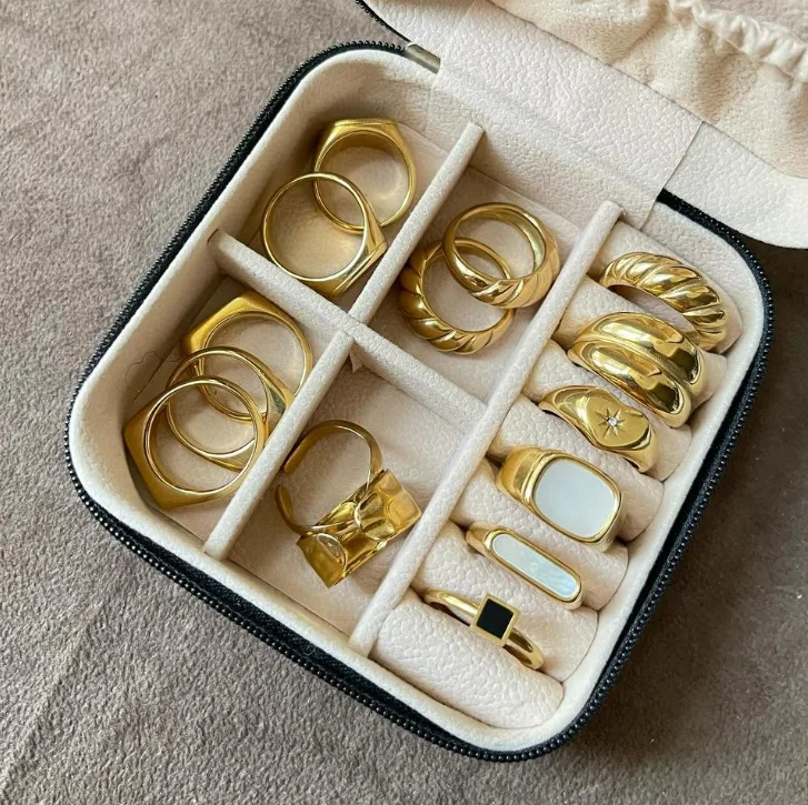 Alibaba Rings Wholesale Mixed Women Finger Adjustable Rings 18K Gold Plated ...