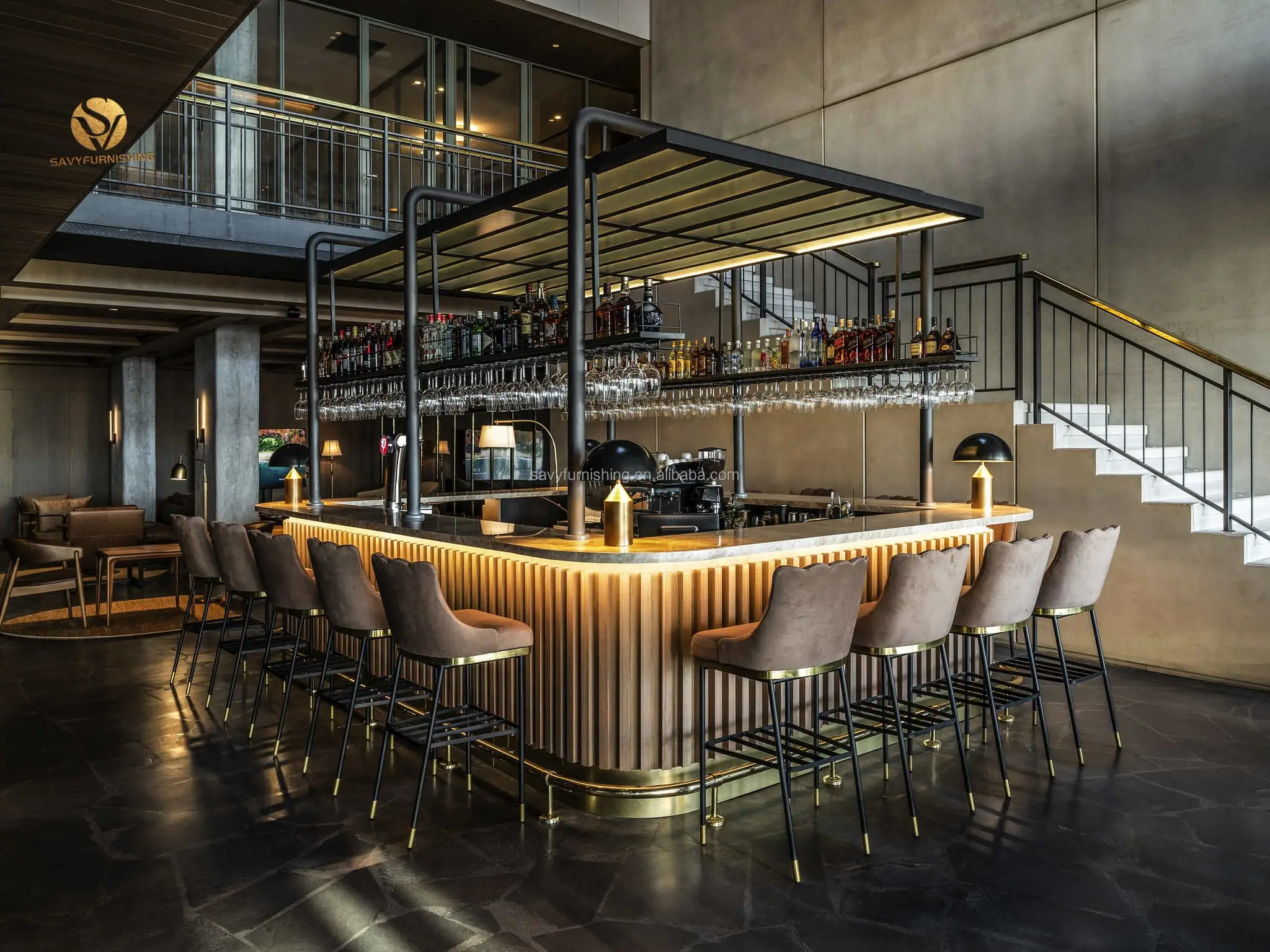 Customizable Wooden Lounge Bar Counter for Hotel & Restau