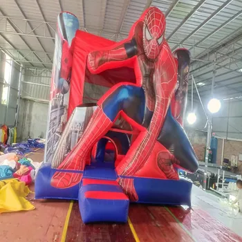 Commercial Cartoon Spider Man Bounce House Inflatable Spiderman Bouncy Castle Air Bounce House For Rental