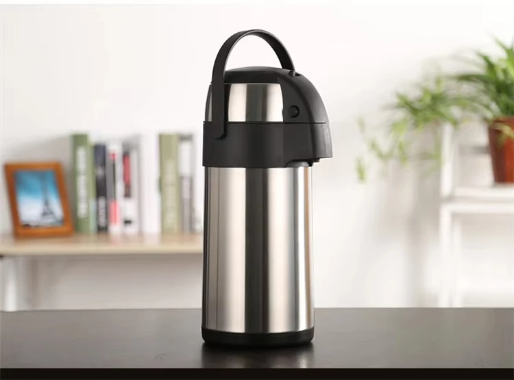 Airpot - Caraffa termica in acciaio inox, 5 litri, per bevande calde e fredde, a doppia parete, girevole, a prova di perdite
