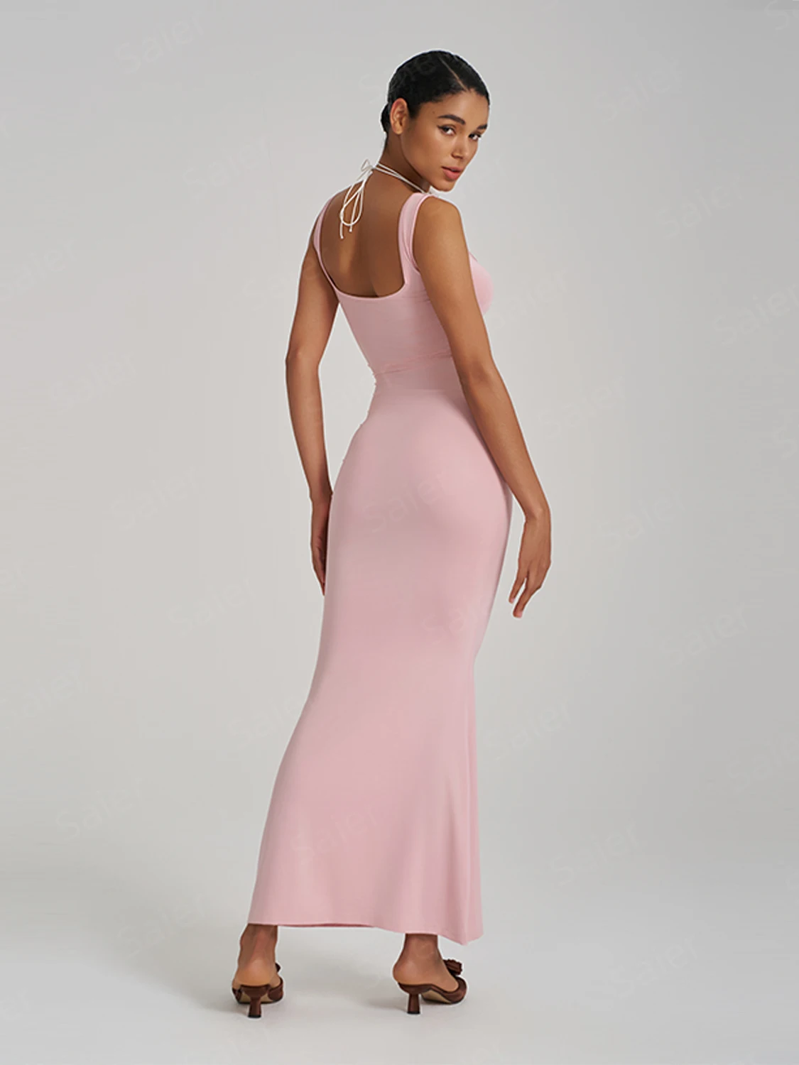 Summer Dresses 2026 Wholesale High Quality Pink Dress Women Elegant Custom  Bodycon Ladies Sexy Party Wear Midi Dress