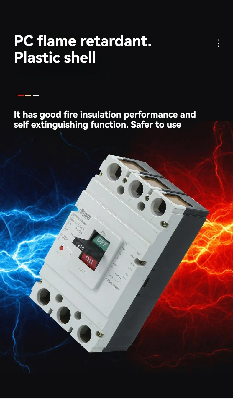Industrial 630A Moulded Case Circuit Breaker 3P MCCB with Motor Overload and Short Circuit Protection