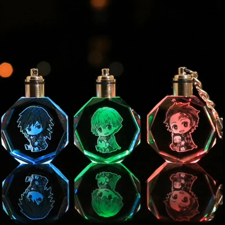 Оптовая продажа, недорогой пустой хрустальный Радужный брелок, сделанный на заказ 3D лазерная гравировка логотипа, Хрустальный драгоценный камень, брелок для деловых подарков