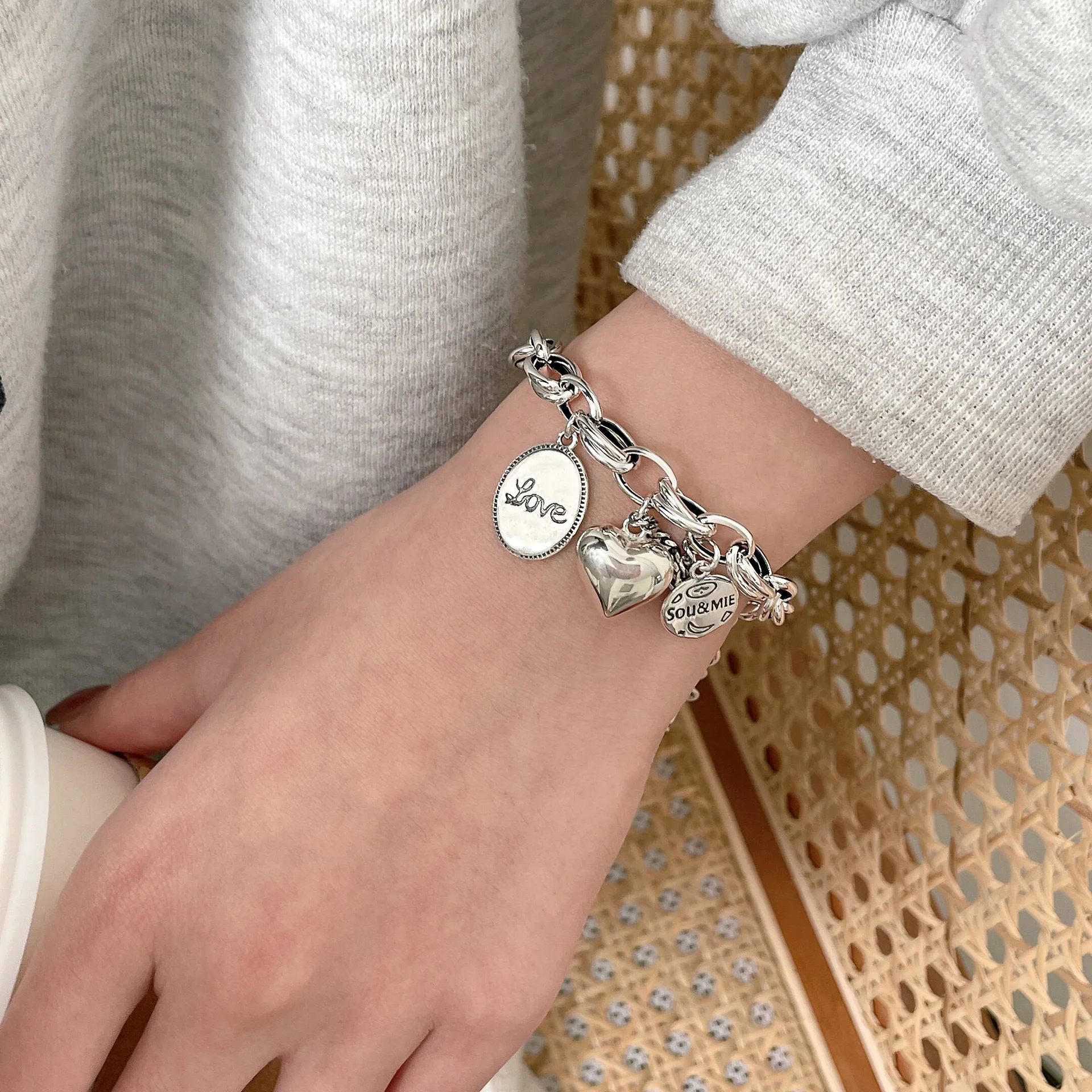 Charm Cuore In Argento 925 Con Zirconia, Pendente Per Braccialetti Europei - Foro 4.5-5 Mm, Regalo Elegante Per Donne