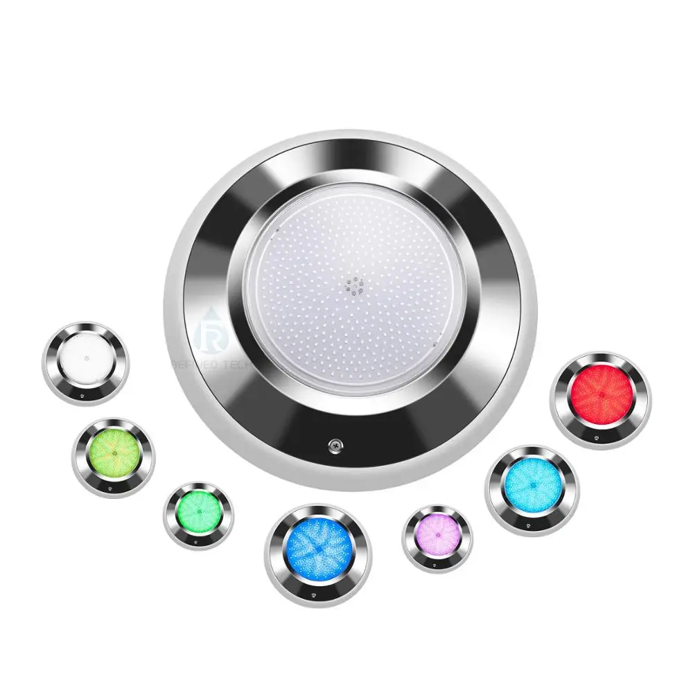 Refined WiFi Control 316L Stainless Steel IP68 Surface Mounted Underwater Lights 18W 24W 35W RGBW LED Swimming Pool Light