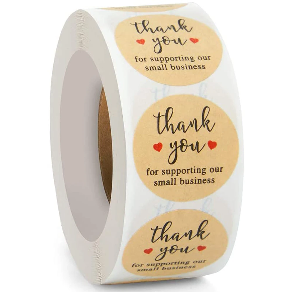 Wholesale Custom Printing Self Adhesive Roll Die Cut Round Brown Kraft  Paper Heart Thank You Sticker Label Order For Dragees - Buy Thank You  Sticker ...