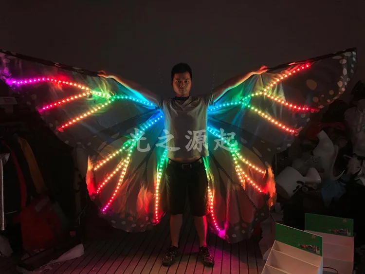 Ailes LED BOBASH – Papillon Lumineux à Barres Télescopiques, Pour Danse Du Ventre Ou Spectacle