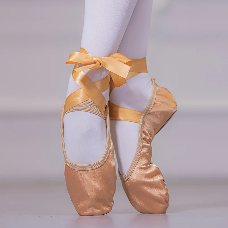 Sapatilhas De Balé Bezioner Para Meninas E Mulheres - Lona, Sola Dividida, Conforto Para Dança E Yoga