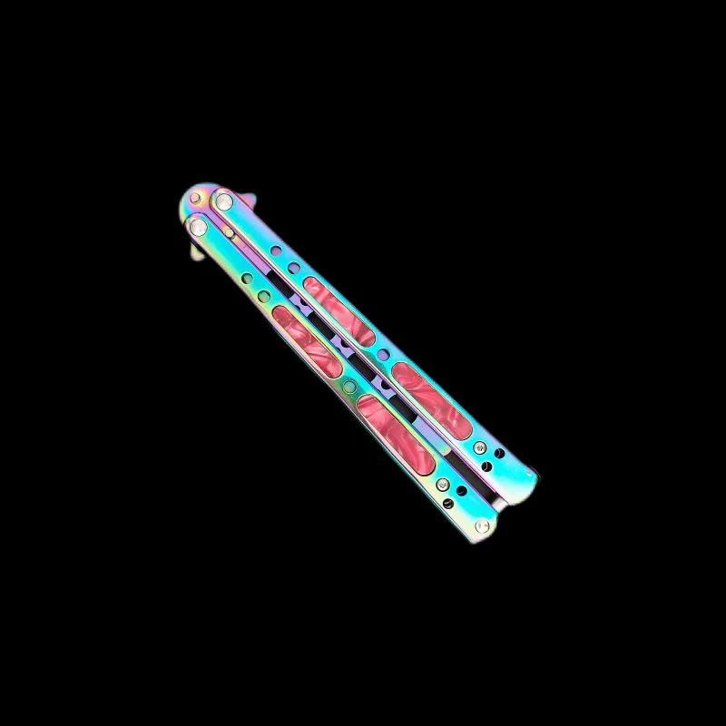 High-quality Unsharpened Practice Training Balisong Steel Ball Bearing Trainer Pocket Butterfly Tools for Man Gift