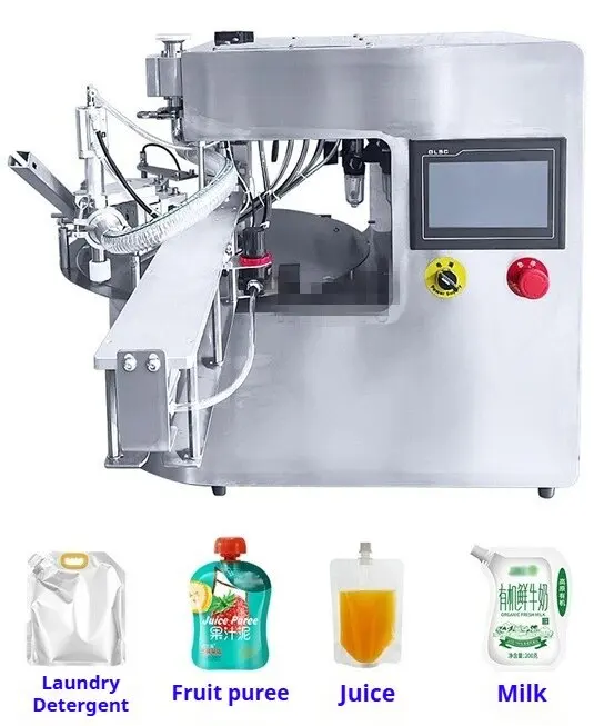 TEBAK Electric Controlled Automatic Prefabricated Bag Filling Machine for Liquid Sauce, Jam, Food Paste and Seasoning Packaging