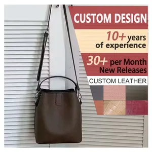 Wholesale Soft Pu Leather Handbag Fashion Lady Shoulder Luxury Design Crossbody Bag Women Bucket Bags