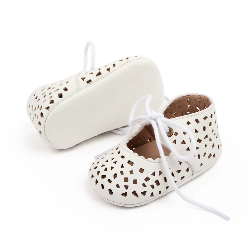 Hollow Breathable Design Summer New Girls Leather Shoes factory