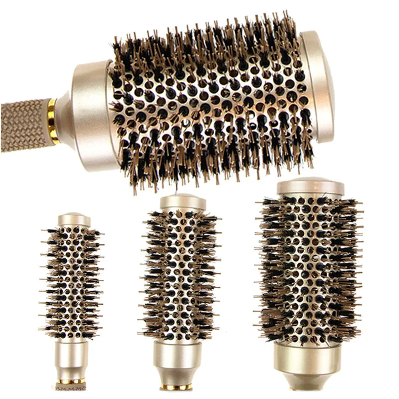 A Round Brush To Curl Dry Hair Hairbrush Professional Nano Wooden