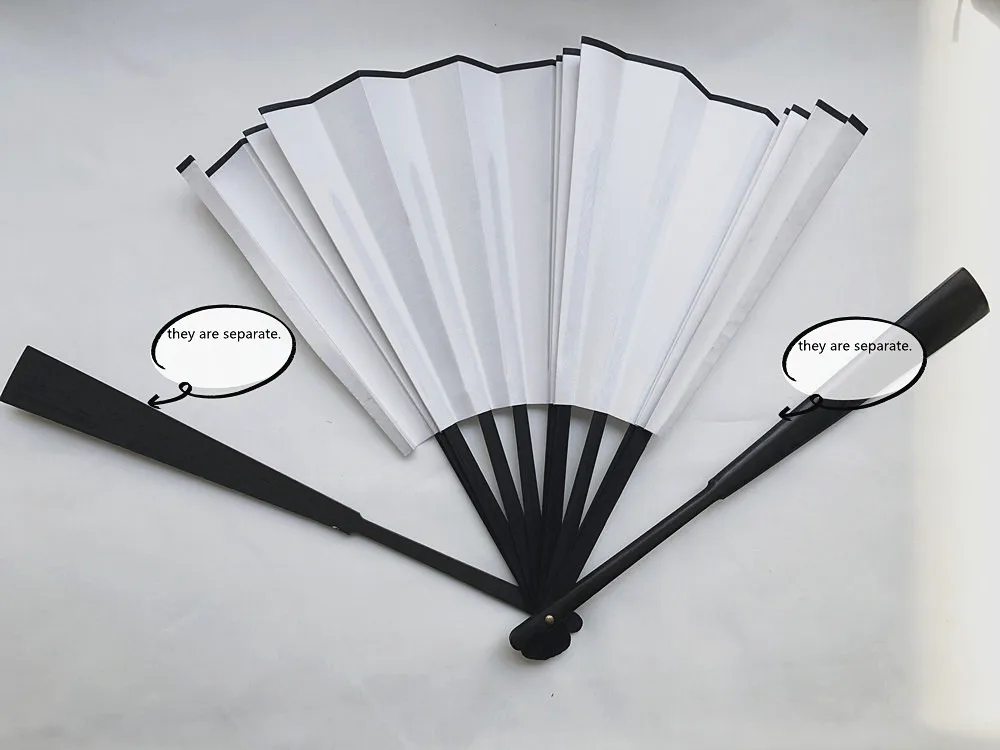 Sublimation Blanks Folded Polyester Bamboo Fans Bamboo Fabric Folding Hand Fan Clacking Folding
