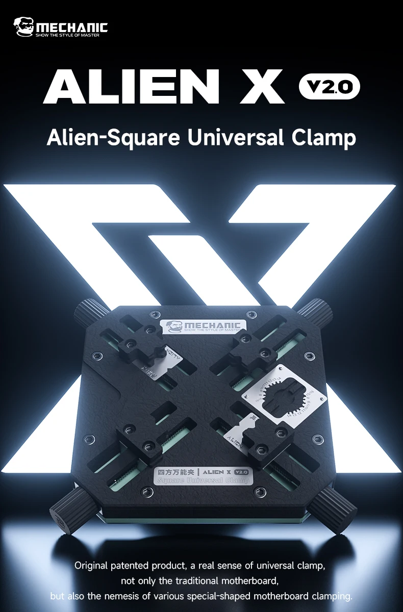 MECHANIC ALIEN X V2.0 Square Universal Motherboard Clamp 360° PCB Soldering Fixture for Phone Board Repair