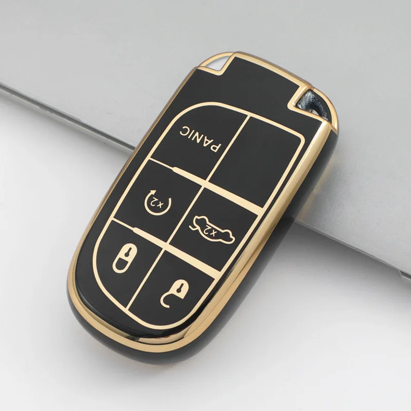 Dodge Jeep Keyless Remote Fob Cover Key Case Protector Bag Holder for Jeep Grand Cherokee Dodge Challenger Charger Dart Durango