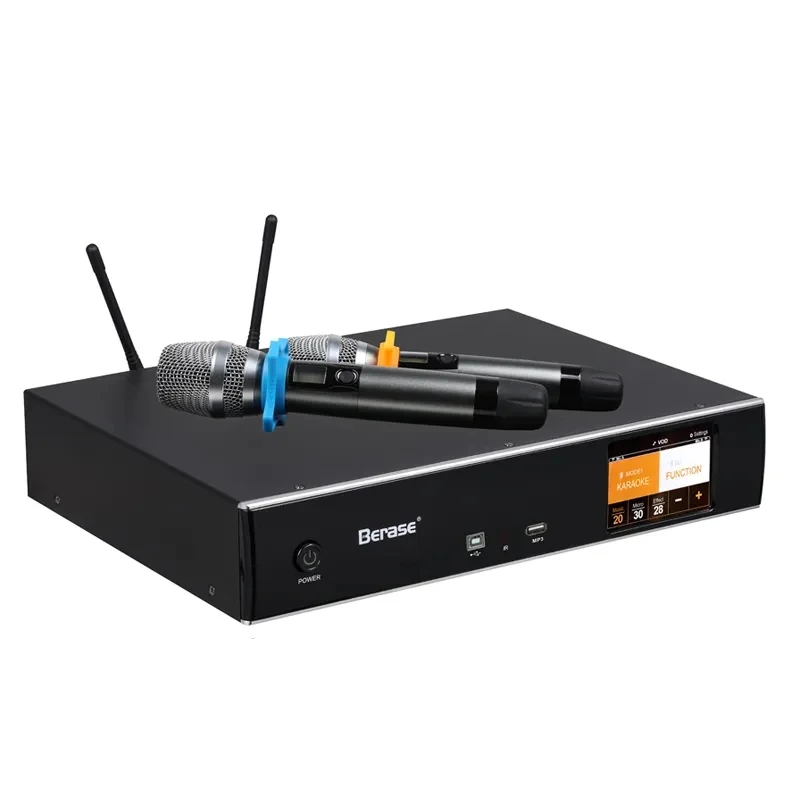 Karaoke Power Amplifier With Wireless Microphone Professional Karaoke Effect Digital Audio Ktv