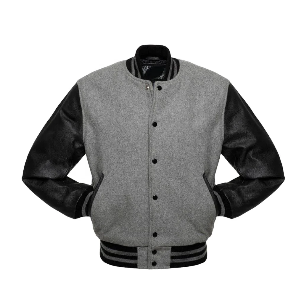 gray varsity jacket