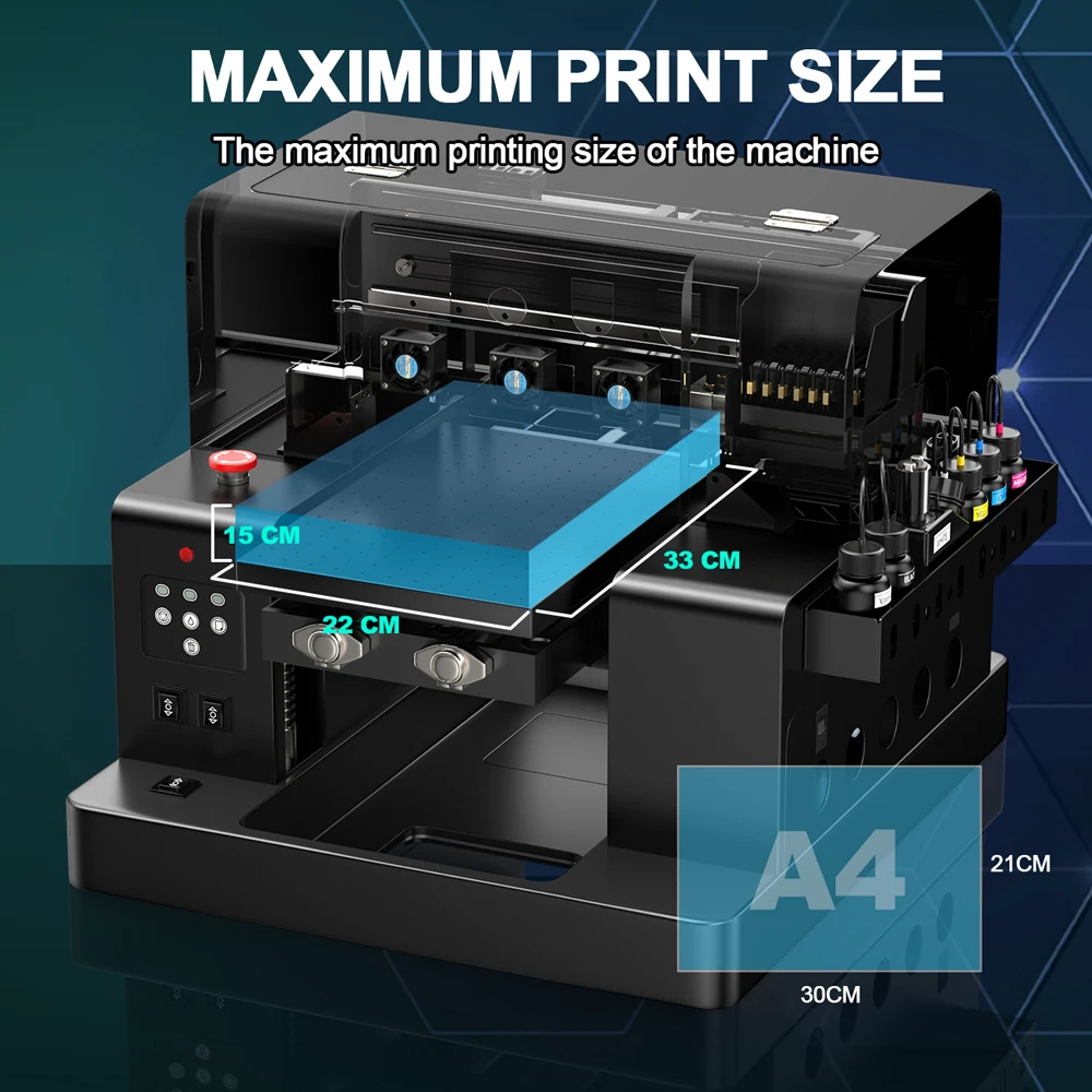 Colorsun Automatic A4 UV Flatbed Printer for epson L805 Printer for Printing Bottles TPU PC Phone case Digital Printer