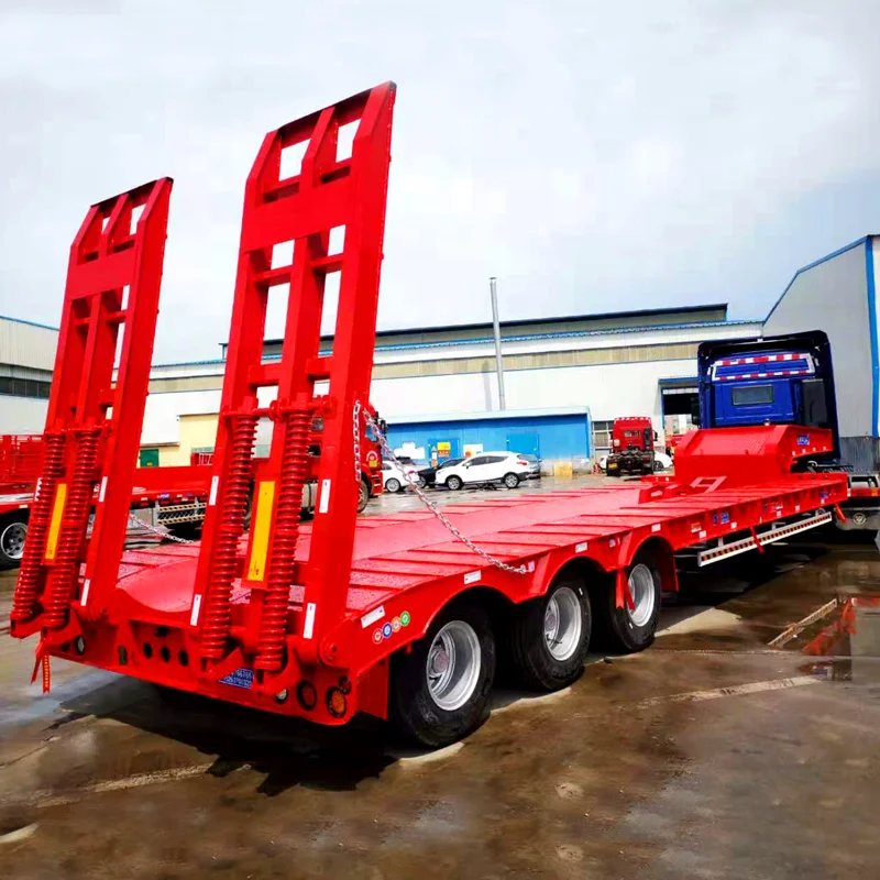 Лидер продаж, 3-осевой сверхпрочный низкорамный полуприцеп, 60 тонн, 100 тонн, низкорамный трейлер