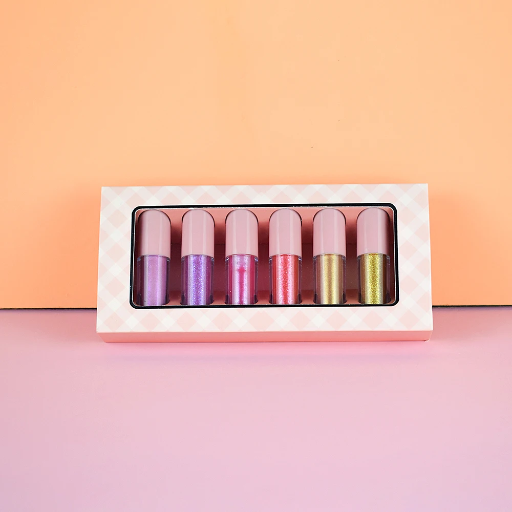 Private label 6-color lip gloss set long-lasting moisturizing non-fading liquid lipstick lip gloss set