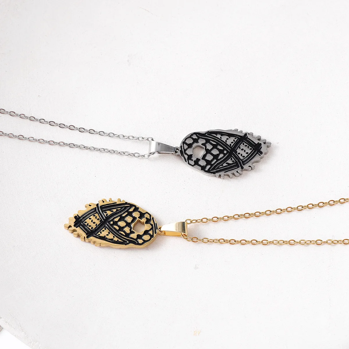 CB Gold Jewelry Palestine Israel Map Pendant Necklace - Stainless Steel Hollow Pendant Chain For Men & Women
