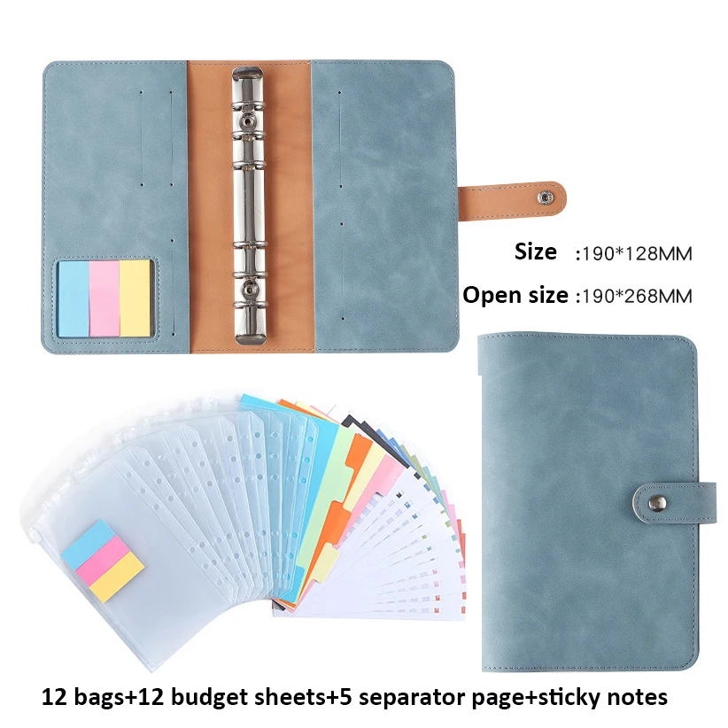 A6 Budget Binder with Cash Envelope Savings Book Budget Planner PU Leather  Laptop Binder with Binder Pocket Cash Fill Folder - AliExpress