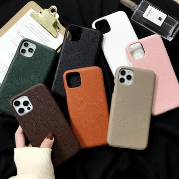 pebble grain PU cell phone case universal leather mobile phone cover case for iphone 11 pro /12 pro max