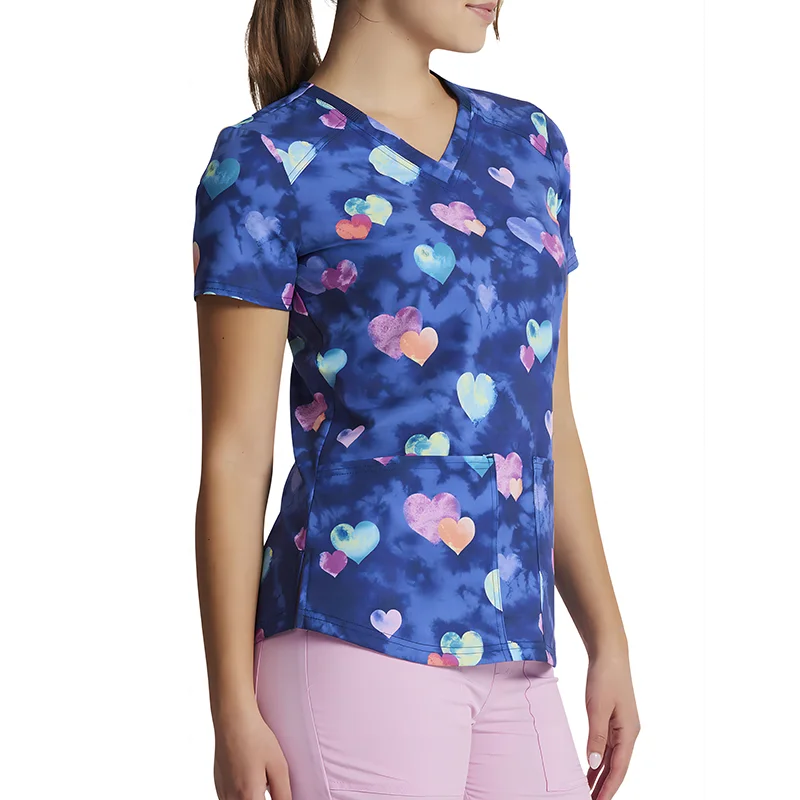 New Arrivals Nursing Scrubs Poly/spandex Custom Printed Nurse Uniforms