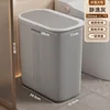 Large Gray Bathroom Trash Can with Flip-Top Lid
