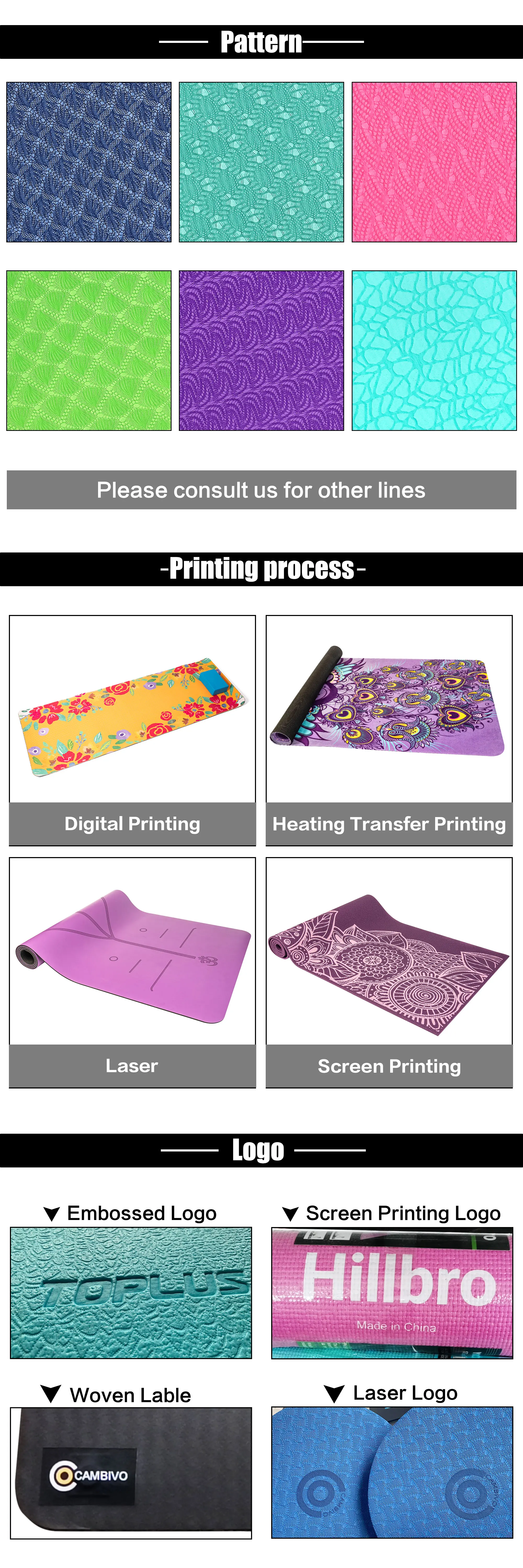 High Elastic Durable Anti-Slip TPE Yoga Mats Workout Fitness Pilates Plastic Sheets manufacture