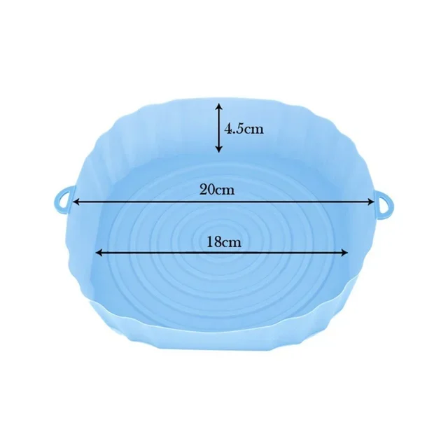 Reusable silicone baking tray air fryer pan liner non stick food grade round square basket heat resistant eco friendly washable