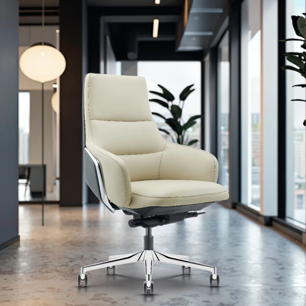 Multifunctional Leather Ergonomic Modern Office Chair with Adjustable Height for Commercial Use 2