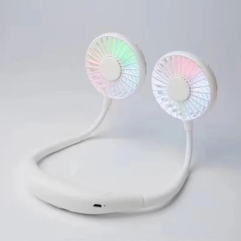 DDG016 USB Lazy Person Hanging Neck Small Fan Desktop Small Fan Aroma Treatment with LED Lights Small Fan