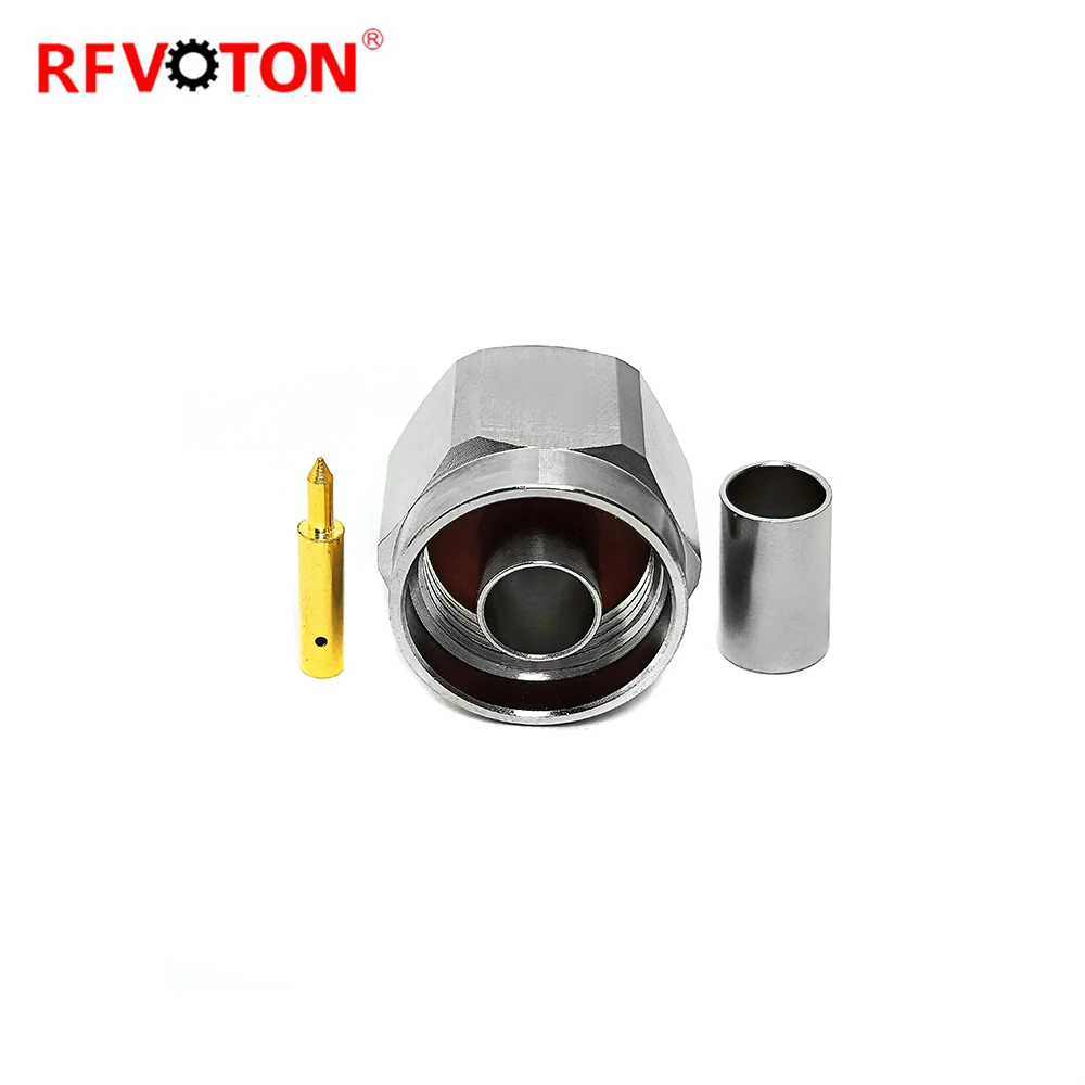 Factory Price N Male Plug HX Macho Hexagon Crimp for RG58 Cable RF Connector Straight Copper Brass Connectors in Stock