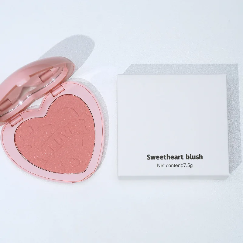 Wholesale Custom Logo Heart Shape Blush Palette Single Red Pink Blush ...