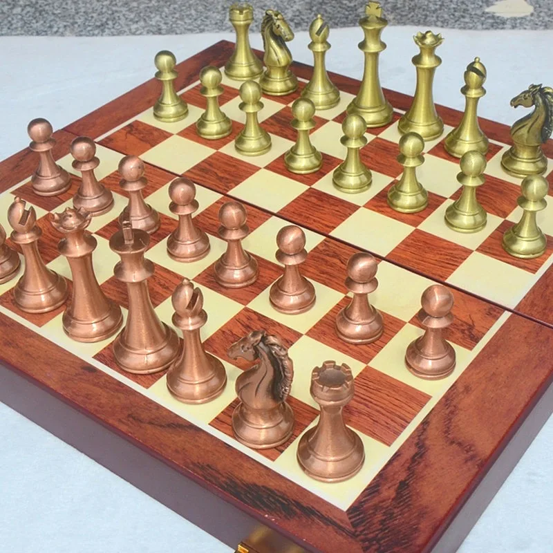 Оптовая продажа индивидуальная большая роскошная настольная игра складная шахматная доска магнитный деревянный Международный шахматный