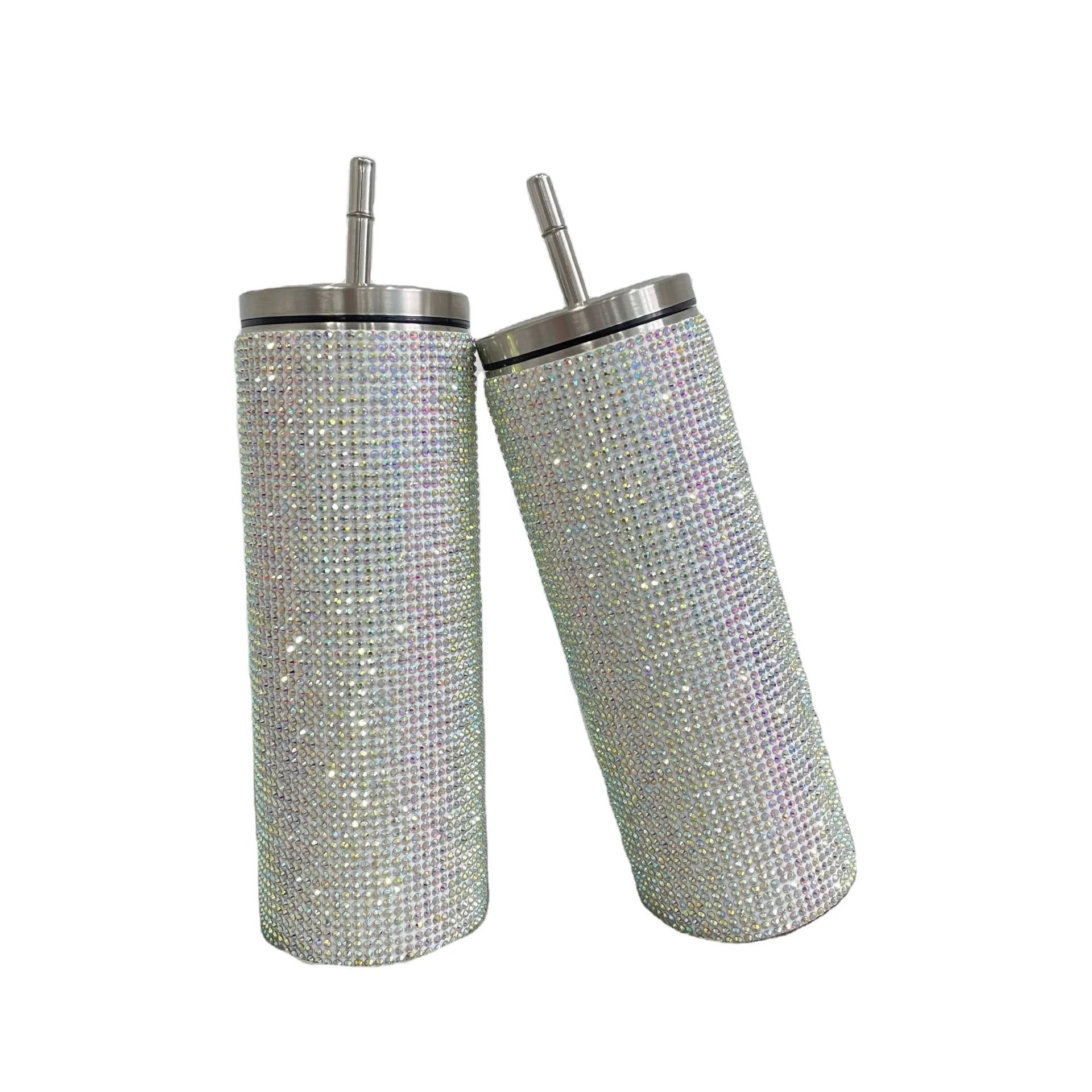 1pc Bling Water Bottle, Rhinestone Diamond Stainless Steel Glitter