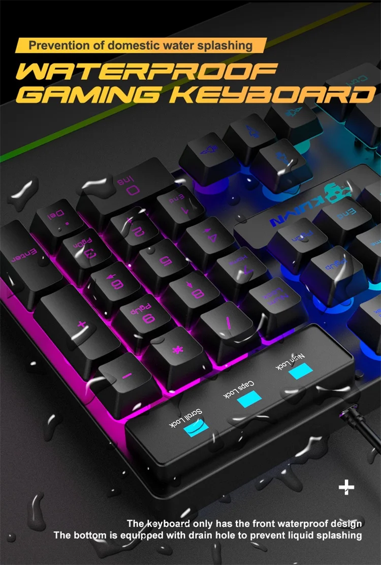 T6 Rainbow Backlight USBキーボードとマウスセット ゲーミング用