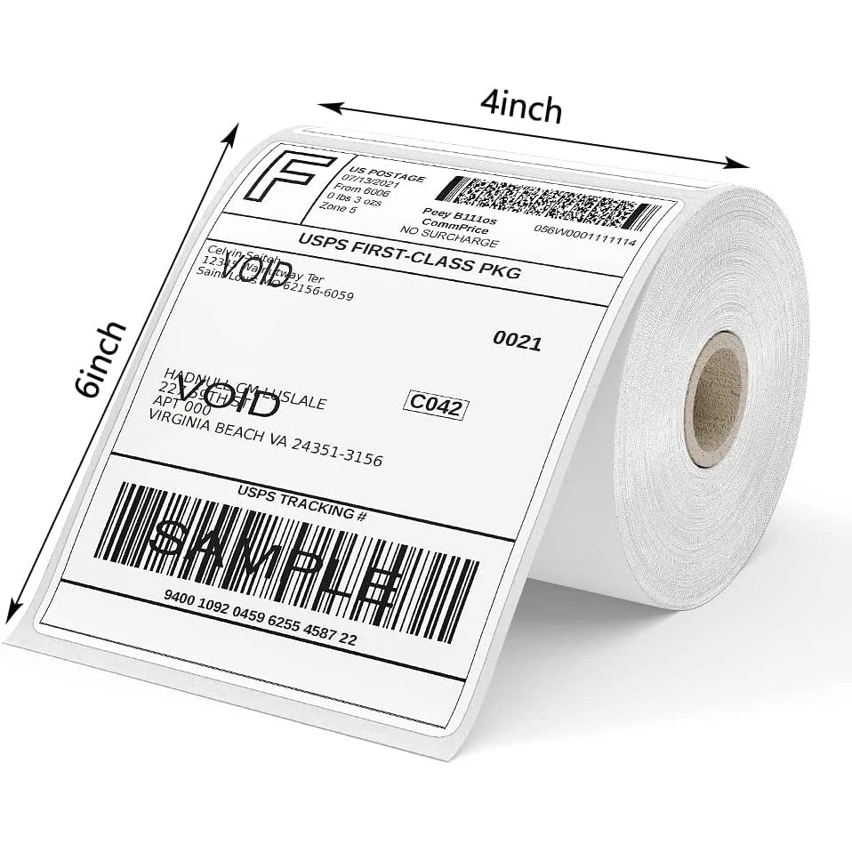 A6 Thermal Paper Waterproof Label 70g  Thermal Transfer Labels Paper Roll Paper 4*6  Printer Roll factory