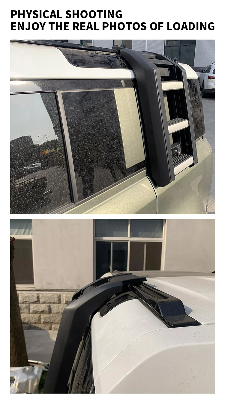 Foldable Side Door Ladder Aluminum Alloy Deployable Side Window Ladder for Land Rover Defender 90 110 Roof Side Ladder supplier
