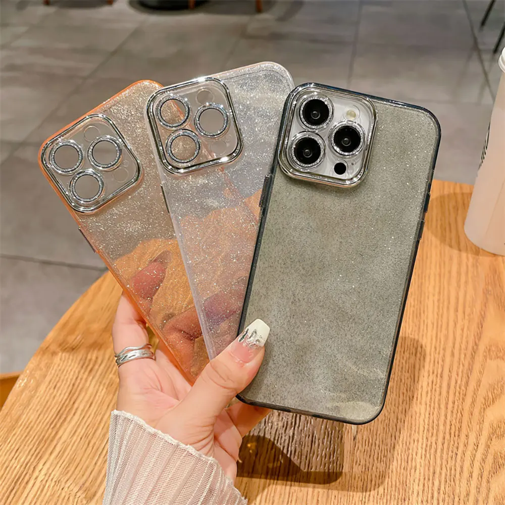 Funda de Teléfono Transparente para Iphone 15 14 13 12 11 Xr Xs Max Pro Plus Simple Electroplate Bling Cases Luxury Sjk452 Laudtec