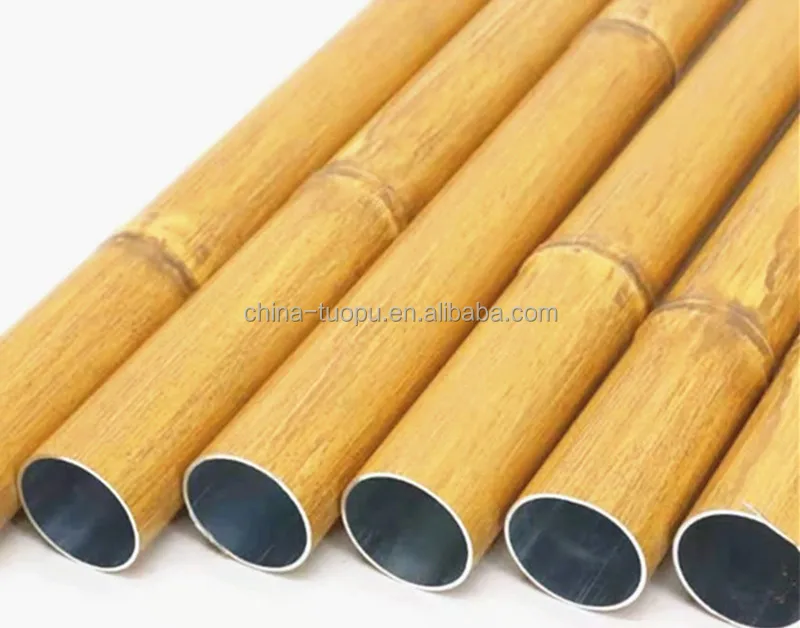 Aluminum Round Tubes Profile Strip Bamboo Pattern Decorative Fence Wall ...