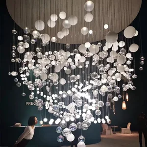 Modern Design Bubble Chandeliers Glass Customized Decorative Chandelier Light for Hotel Bar KTV Project