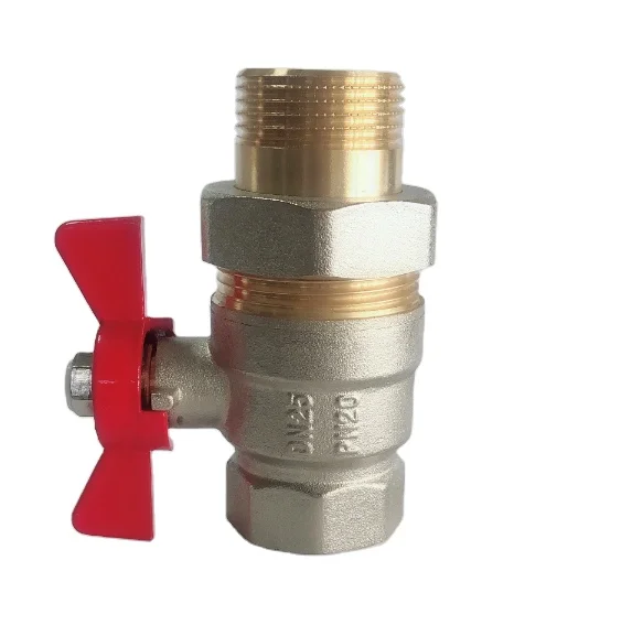 Brass ball valve butterfly handle with hose connector