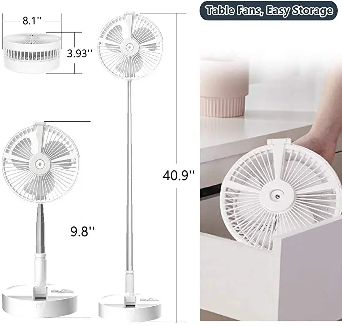 Multifunctional 4 Types Windspeed Foldable Desk Fan With Desk Lamp Usb Mini Fan For Indoor And