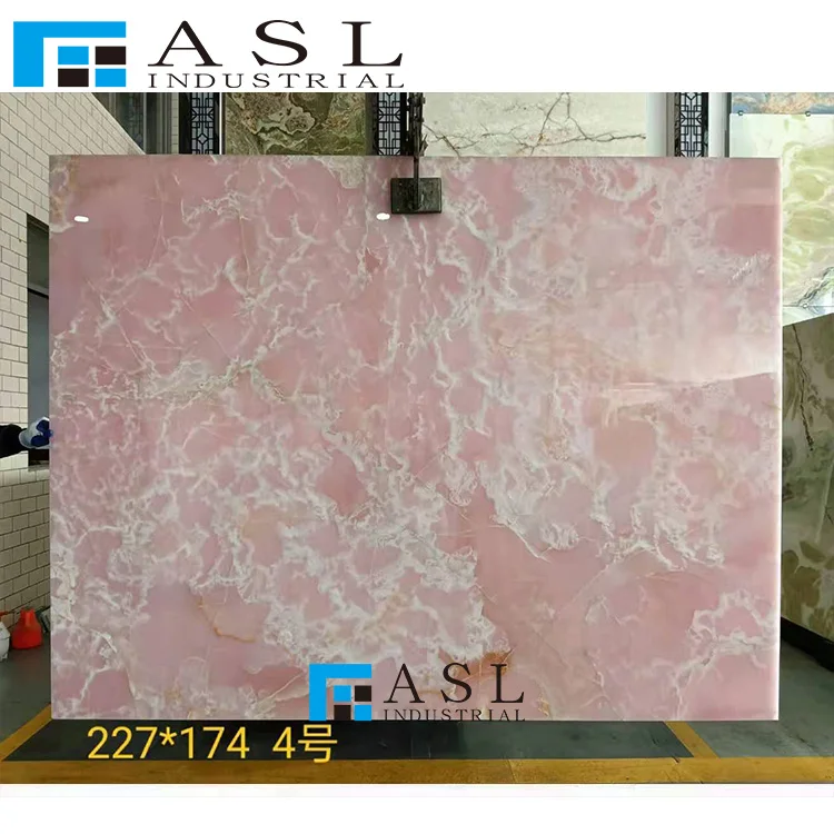 Factory direct large Italy pink color onyx marble slab pink flooring  south african pink onyx  bathtub tile