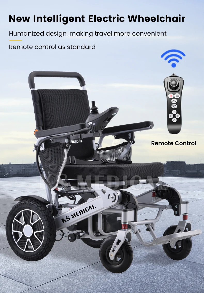 Ksm606 High Quality Foldable Electric Wheelchair With Remote Control Motorized Power