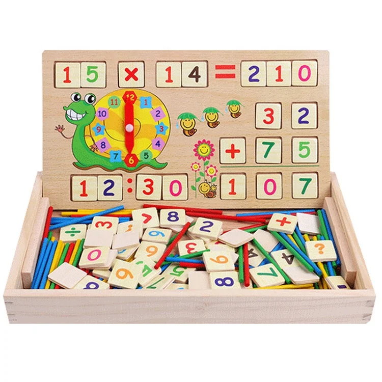 Educational Toys Math Teaching Multi-Function Montessori Material Wooden Digital Computing Box