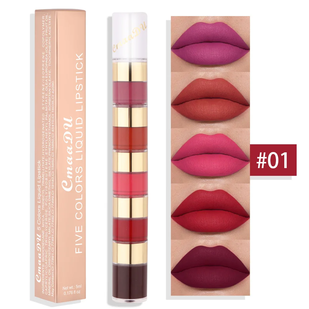 Makeup Lips Cosmetic Set 5 In 1 Matte Lipstick Kit Combo Strip Velvet Sexy  Red Lip Tint Non-stick Cup Lip Gloss - Buy Makeup Lips, matte Lipstick, lip  Gloss Product on Alibaba.com